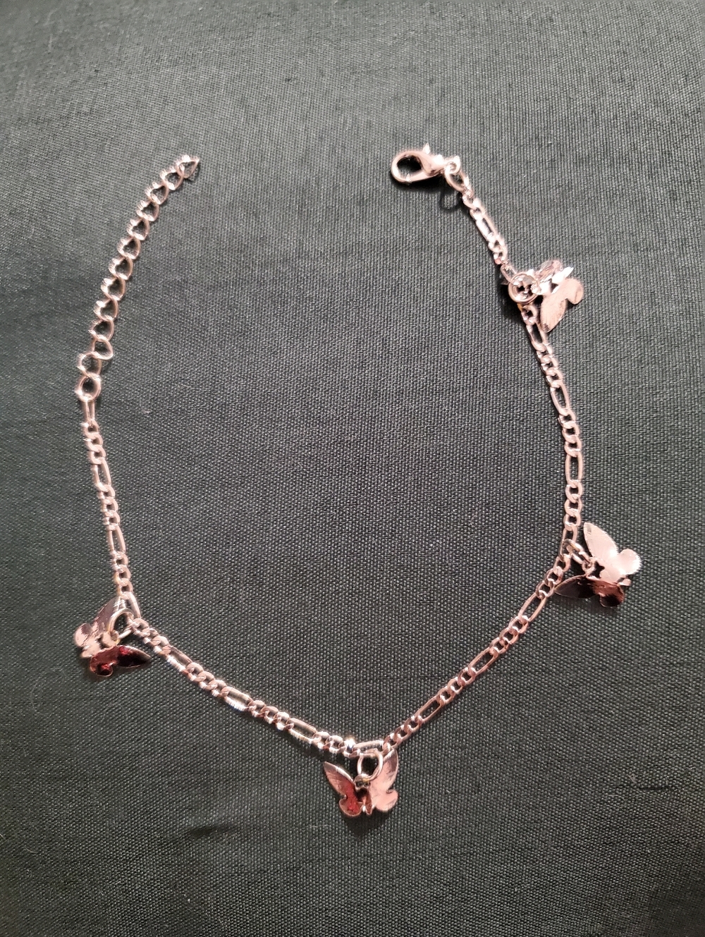 B2G1F Silver Butterfly Charm Anklet